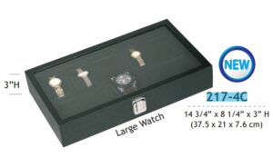 217-4C**3"H foam watch tray with view-top lid
