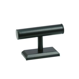 219L(BK)**1-Round "T" bar (Small) - Black faux leather