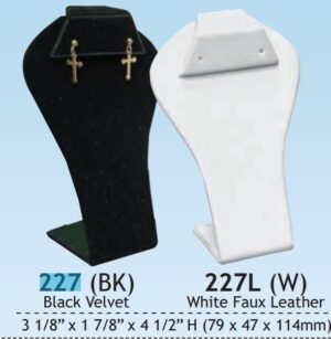 227(BK)**Drop earring curved stand - black velvet