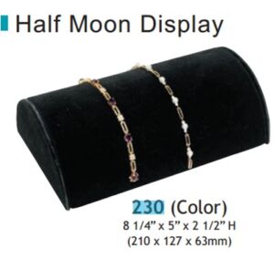 230(BK)**Half-moon display (8 1/4"W) - Black velvet