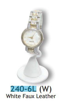 240-6L(W)**Faux leather watch stand (vertical) - White