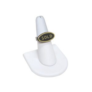 244-1L(W)**Finger ring stand** HALF ROUND base - White leather