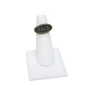 244-4L(W)**Finger ring stand** SQUARE base - White faux leathe