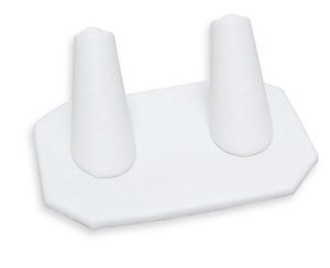 245L(W)**2-Finger ring stand** OCTAGON base - White leather