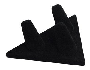 245T-3(BK)**3-Finger ring stand** TRIANGLE base- Black velvet
