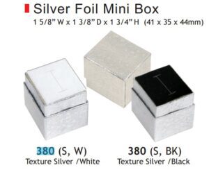 380(S,W)**Mini Starlight ring box silver w/white foam