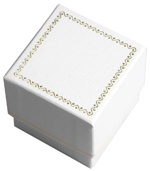 380-1(W,W)**Starlight ring box white w/white foam