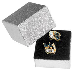 380(S,BK)**Mini Starlight ring box silver w/black foam
