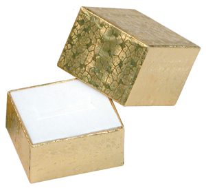 380(GD,W)**Mini Starlight ring box gold w/white foam