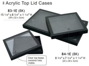 84-1E(BK)**Half-size wooden tray with acrylic top - Black