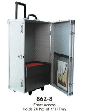 862-8**Tall Aluminum case front-open w/handle(for24 tray)