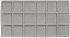 96-18(G)**Flocked full-size tray liner (18-section) - Grey