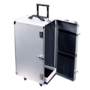 AL-8627-SW**Tall Aluminum framecase side-open w/handle-24 tray