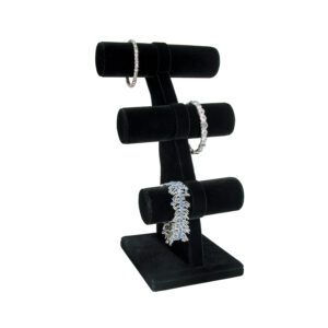 BD1601-BK**3-Tier Bracelet Bar Display- Black Velvet
