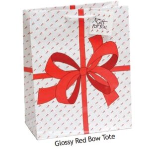 BX1800-1**Shopping Tote (RED BOW)-4 3/4" x 2 1/2" x 6 3/4"