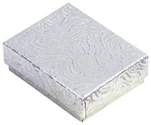 BX2811Z**Cotton Filled Box(Swirl-Silver)-2 1/8"X1 5/8"X3/4"
