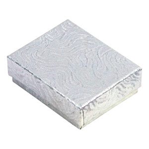BX2810Z**Cotton Filled Box(Swirl-Silver)-1 7/8"x1 1/4"x5/8"