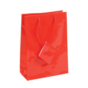 Item No. BX3968-RD**Shopping Tote (Glossy-Red)-4 3/4x2 1/2x6 3/4